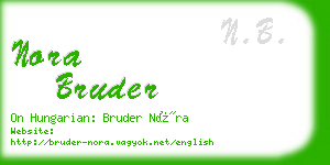 nora bruder business card